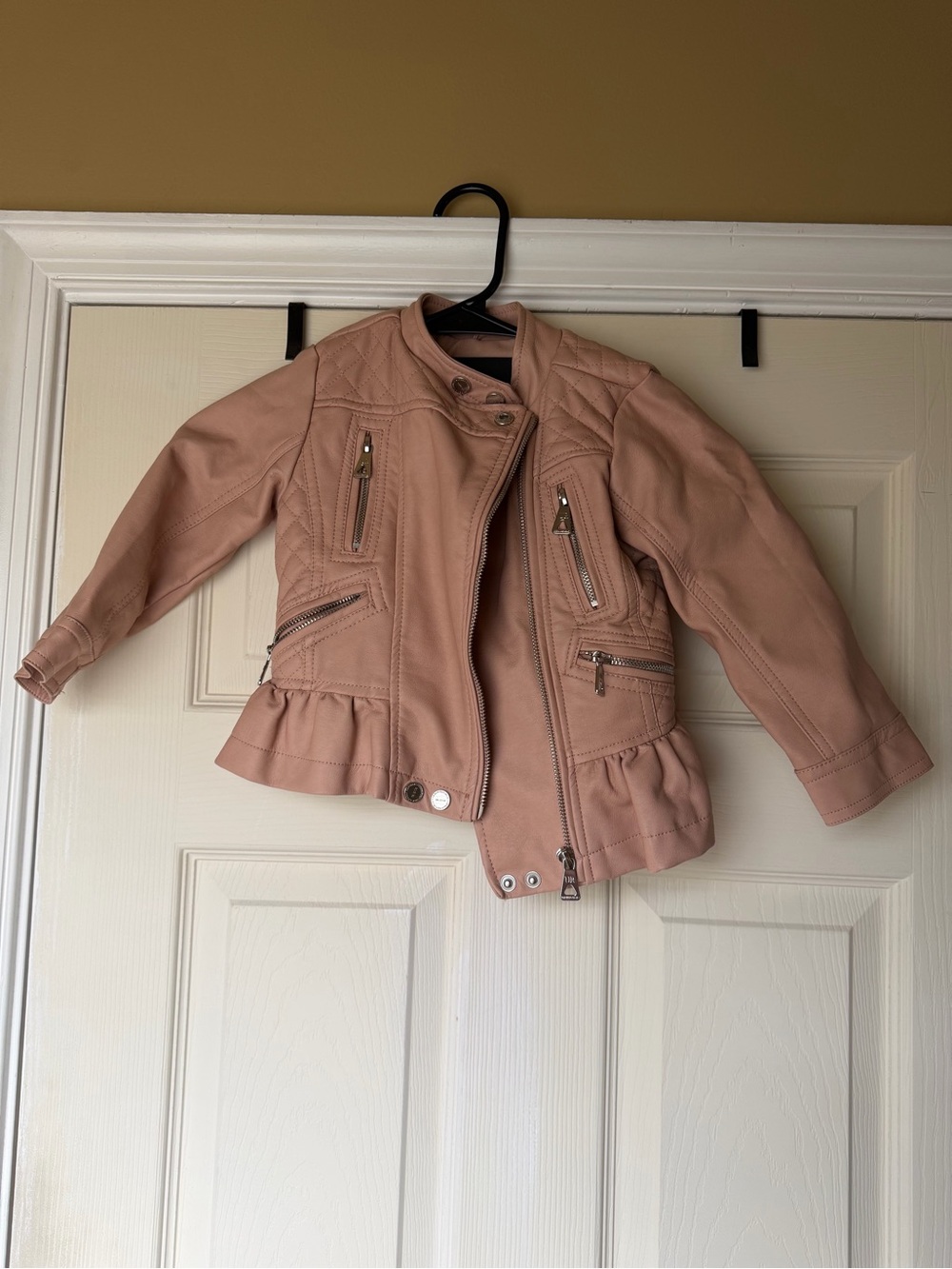 Urban Republic Toddler Girls' Blush Pink Peplum Moto Jacket